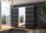 Spinta ADRK Furniture su LED ap&scaron;vietimu Salto 250, juoda