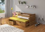 Vaiki&scaron;ka lova ADRK Furniture Tomi su &scaron;onine apsauga, 90x200 cm, ruda