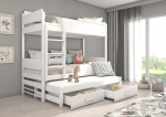 Dviauk&scaron;tė lova ADRK Furniture Queen su čiužiniais, 80x180 cm, balta
