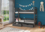 Dviauk&scaron;tė lova ADRK Furniture Ada 80x180cm, pilka