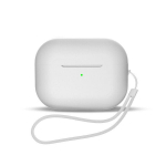 Silikoninis dėklas AirPods 1/2 su dirželiu, baltas