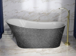 Vonia Besco Calima Glam Graphite, 170 x 74 cm, su baltais dangteliais