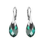 Sidabriniai auskarai moterims DiamondSky &bdquo;Baroque II (Emerald Light Chrome)" su Swarovski kristalais DS03A228