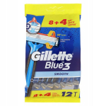 Gillette Blue3 Smooth vienkartiniai skustuvai, 12 vnt.