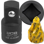 Jcb smūginis adapteris Cr-mo 3/8"(f) x 1/2"(m)