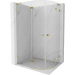 Du&scaron;o kabina Mexen Lunar L, pusapvalė, kairė, 90 x 70 cm, transparent/gold