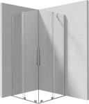 Kvadratinė du&scaron;o kabina Deante Prizma KPNFP09P09, 90x90 cm, Brushed steel