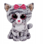 Plī&scaron;a rotaļlieta Ty Beanie Boos Kiki, pelēks kaķēns, no 3 gadiem