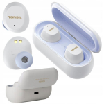 Tonsil T45bt belaidės Tws ausinės, Bluetooth 5.2, baltos, su įkrovimo dėklu