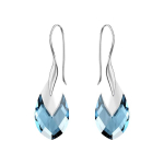 Sidabriniai auskarai moterims DiamondSky &bdquo;Baroque II (Aquamarine Light Chrome)" su Swarovski kristalais