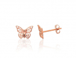 Auksiniai auskarai moterims Diamond Sky "Golden Butterfly VIII"