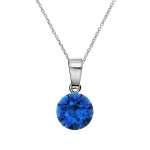 Sidabrinis kaklo papuo&scaron;alas moterims DiamondSky &bdquo;Classic (Capri Blue)&ldquo; su Swarovski kristalais, Golden