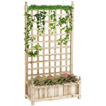 Medinė pakelta lysvė su atrama rožėms ir vijokliniams augalams 64x28x120 cm