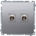 Dvigubas anteninis lizdas F Simon Basic, metalizuotas