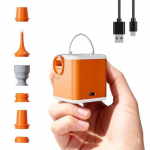 Ne&scaron;iojama mini oro pompa su žibintu stovyklavimui, įkraunama