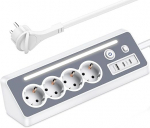 Laidų tinklas su USB ir 2 Type-C, 4 jungtys, su jungikliu