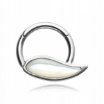 Titano Clicker Auskaras su Baltu Cirkoniu - Sidabrinis 1.2/8 mm