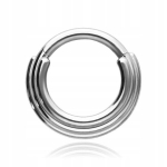 Titano trigubas clicker auskaras - sidabrinis 1,2/8 mm
