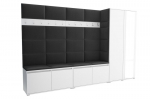 Luton 5 dalių prakti&scaron;kas juodas prie&scaron;kambario spintos komplektas &ndash; 290 x 186 cm