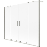 Vonios sienelė Mexen Velar Duo, 200 x 150 cm, Brushed nickel/matinis stiklas