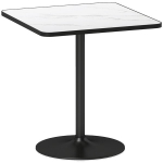Valgomasis stalas, 70x70x76 cm, balta, marmuro efektas