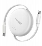 Ugreen L531 Usb-c laidas, 100w Pd, 1m, baltas, susukamas