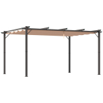 Pergola 3x4 m, reguliuojamas stogas, aliuminis, pilka-ruda