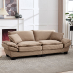 Moderni dvivietė sofa, futonas, khaki, svetainė/miegamasis/biuras