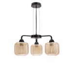 Pakabinamas &scaron;viestuvas Candellux Campana 3xE27 su gintaro spalvos stikliniais gaubtais