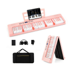 61 klavi&scaron;ų sulankstomas vaikų pianinas, rožinis, 61 klavi&scaron;ų sulankstomas vaikų pianinas, rožinis