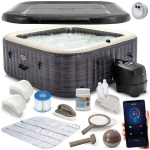 Pripučiama SPA vonia su hidromasažu 4 asmenims Intex 28450 + chloro generatorius