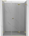 Mexen Lunar-F L sulankstomos du&scaron;o durys de&scaron;inės 110 cm, skaidrios, auksinės - 836SL-110-050-50-00-P