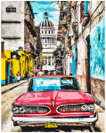Pie&scaron;imo rinkinys Retro automobilis 40x50