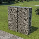 Gabiono siena su dangčiu, 100x20x100 cm, galvanizuotas plienas