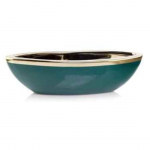 Keraminis vazonas Emerald laivelis, smaragdinis/auksinis, 40 x 14 x 11 cm