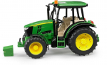John Deere 5115M traktorius - BRUDER - Su priekiniu svoriu ir papildomu vairu - Vaikams nuo 4 metų