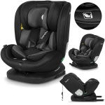 &bdquo;Bastiaan i-Size&ldquo; juodos ir pilkos spalvos 360&deg; pasukama automobilinė kėdutė vaikams nuo 0 iki 36 kg, 40&ndash;150 cm ūgio, atsukta į priekį ir atgal, su &bdquo;ISOFIX TopTether&ldquo; tvirtinimo diržais ir pilnai reguliuojama &scaron;onine apsauga.