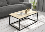 Kavos staliukas ADRK Furniture Narisa 100x60 cm, &scaron;viesiai rudas/juodas