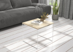 Kavos staliukas ADRK Furniture Elena 50x50 cm, &scaron;viesiai rudas/baltas
