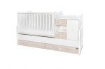 Transformuojama vaiki&scaron;ka lovytė Lorelli MiniMAX New, 60x120/72x190 cm, baltos/&scaron;viesaus ąžuolo spalvos