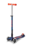 Triratis paspirtukas Micro Maxi Deluxe Foldable LED, mėlynas