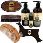 Rinkinys barzdos priežiūrai By My Beard vyrams: &scaron;ampūnas, 300 ml + kondicionierius, 300 ml + aliejus, 30 ml + &scaron;ablonas barzdai