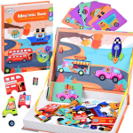 Edukacinės magnetinės dėlionės rinkinys Transporto priemonės Color Day, 66 d.