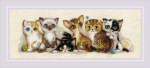 Siuvinėjimo kryželiu rinkinys "Kačiukai" 40x15 RIOL2180