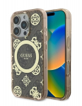 &bdquo;iPhone 16 Pro&ldquo; dėklas &ndash; &bdquo;Guess IML Peony&ldquo; 4G &bdquo;MagSafe&ldquo; fone (GUHMP16LH4PYEEW) &ndash; rudas