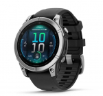 I&scaron;manusis laikrodis Garmin fēnix&reg; E AMOLED stainless steel with a black silicone band
