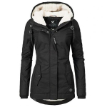 (xxxxL-Black) 2024 m. rudens/žiemos medvilninis paltas Naujas pliu&scaron;inis medvilninis paltas Avienos vilnos medvilninis paltas su gobtuvu Moteri&scaron;kas medvilninis paltas