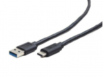 Ry&scaron;io kabelis Gembird USB 3.0, skirtas type-C (AM/CM), 1,8 m, juodas