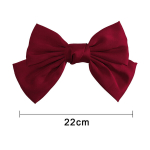 Hair accessories,2PCS Red Satin Bow Hair Clips - Big Hair Barettes for Women and Girls,Red-Style:spring clip;