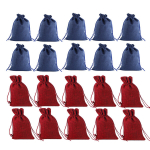 Gift packaging items,20 Pieces 2.8"x3.6"(7x9cm) Drawstring Bags Reusable Sachet Bag for Party Wedding Storage Home Supplies,Blue+Red-7*9cm